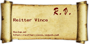 Reitter Vince névjegykártya